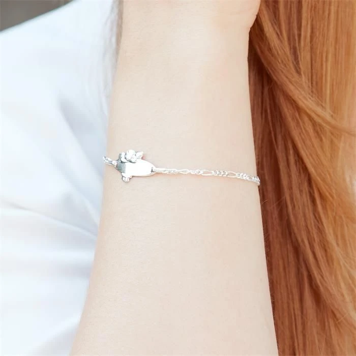 Gourmette Argent Ange Personnalisée - 0220 – Image 2