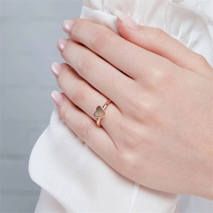 Chevalière Cœur Argent Rosé Personnalisée - 2232 – Image 2