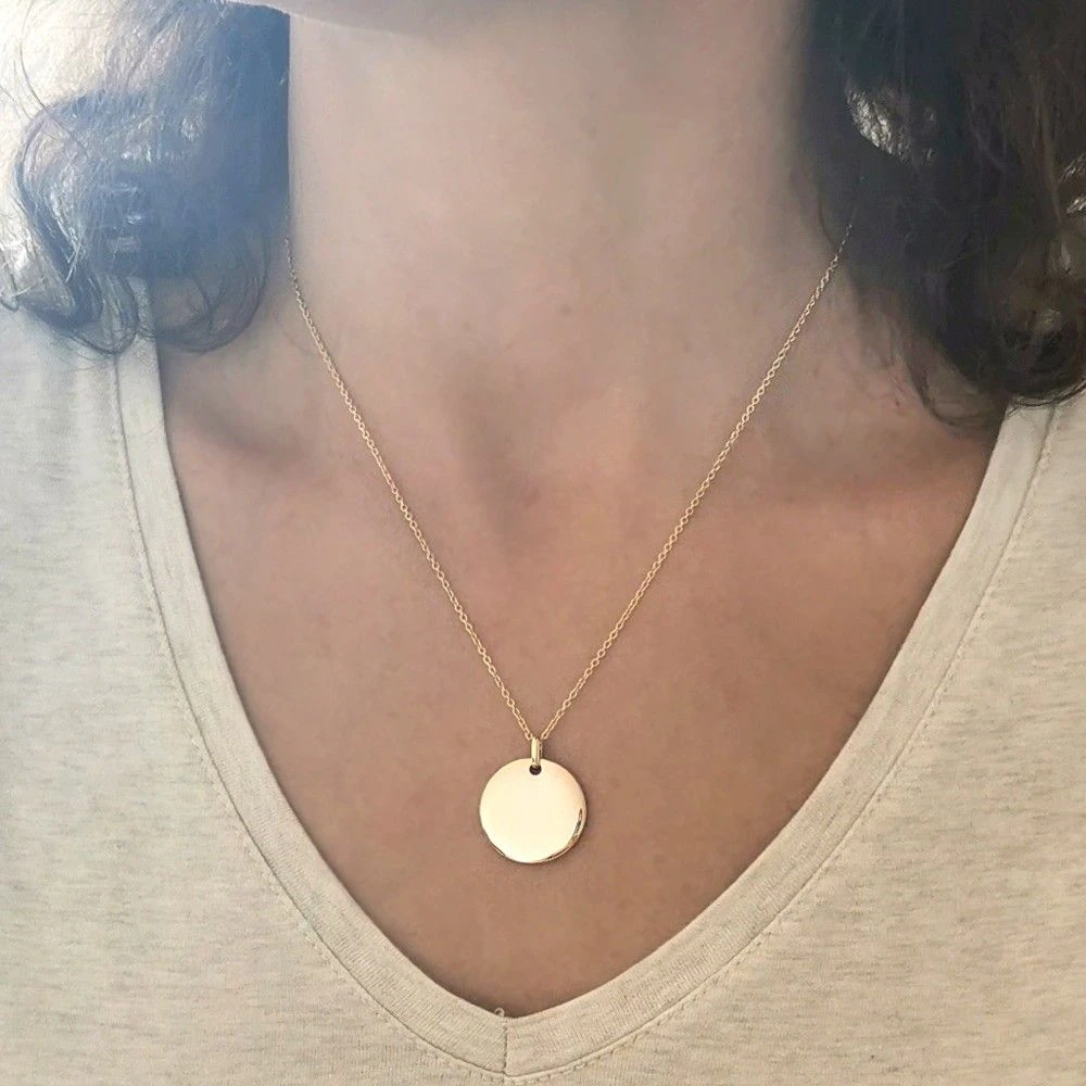 Pendentif Rond Plaqué Or Personnalisé - 2358 – Image 2