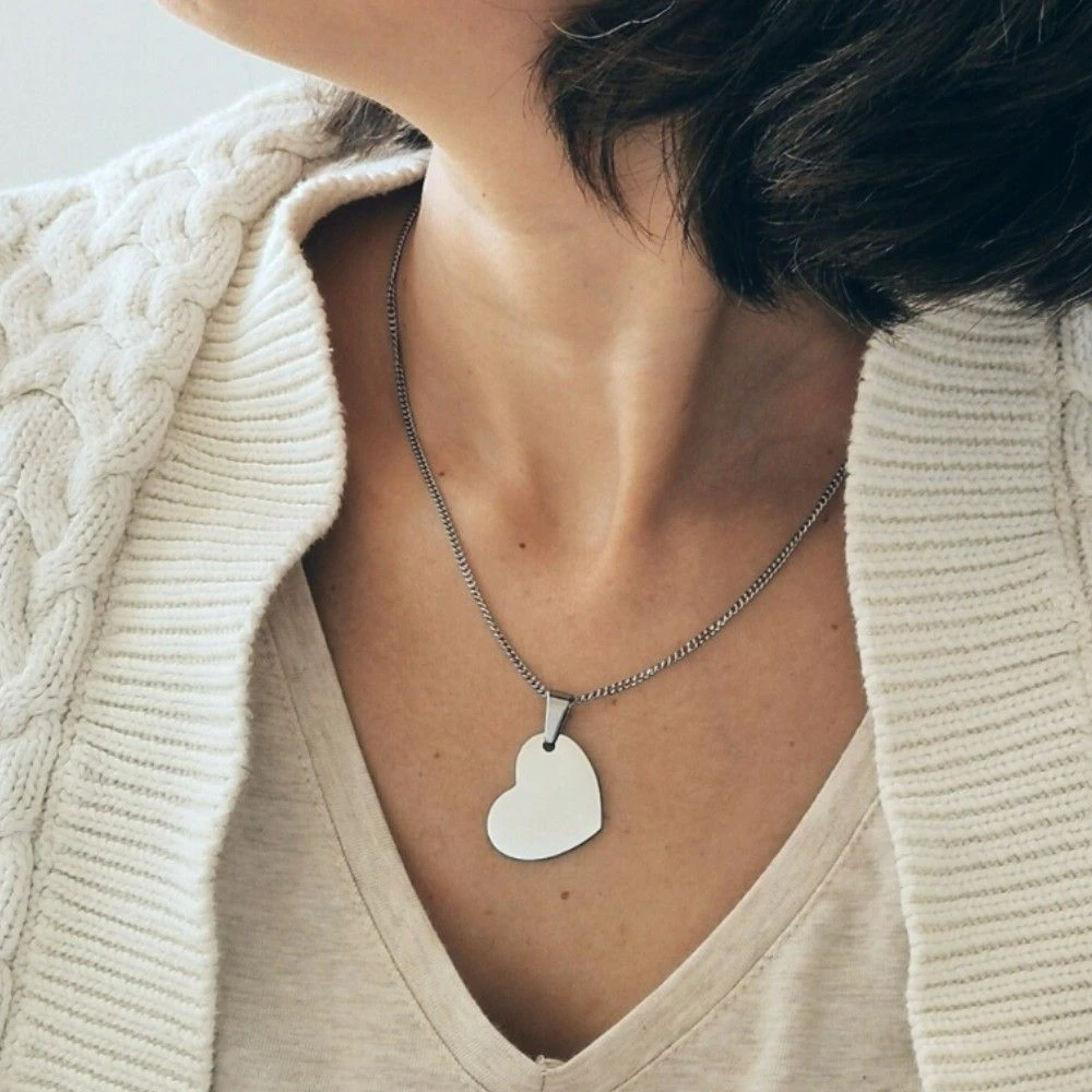 Pendentif Cœur Acier Personnalisable - 2381 – Image 2