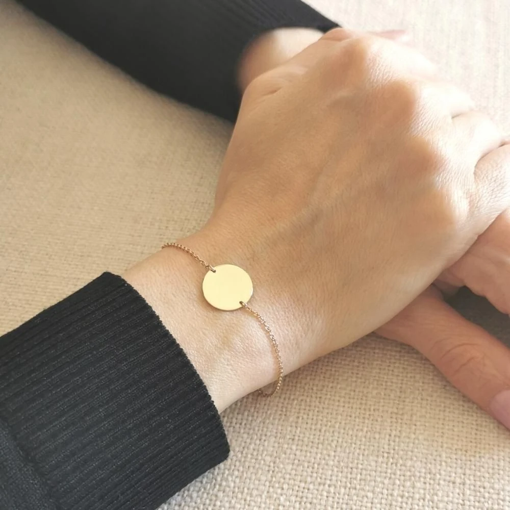 Bracelet Pastille Plaqué Or à Graver - 2458 – Image 2