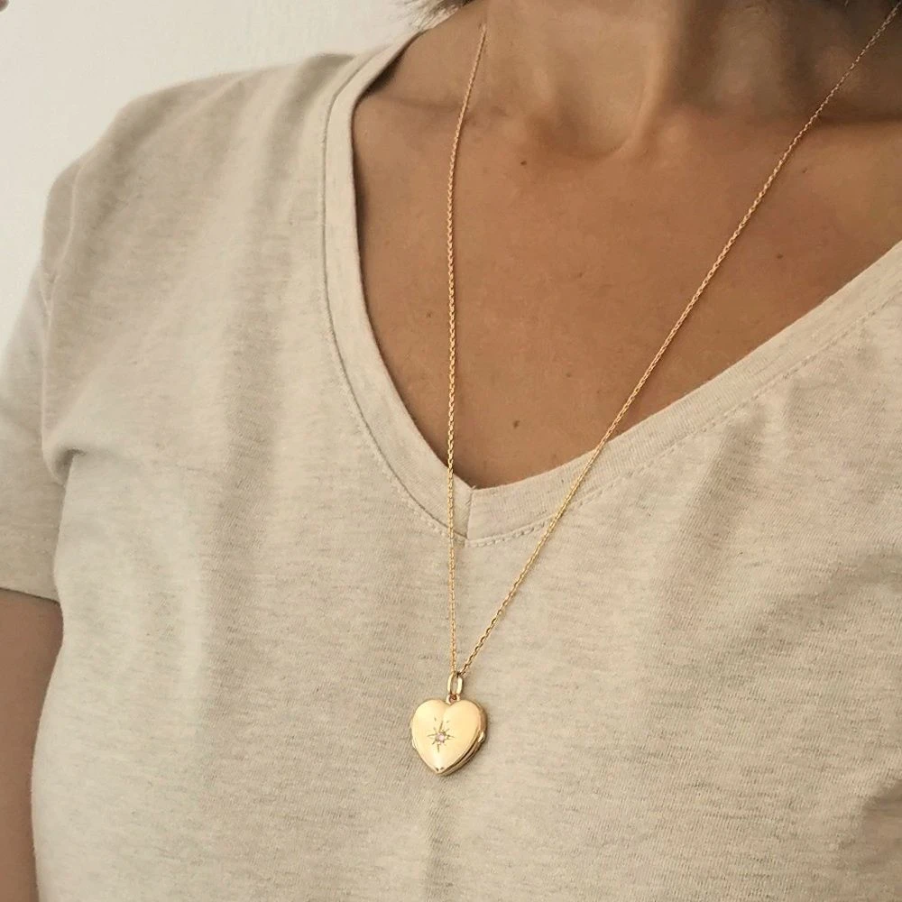 Collier Médaillon Coeur Plaqué Or Personnalisé - 2577 – Image 2
