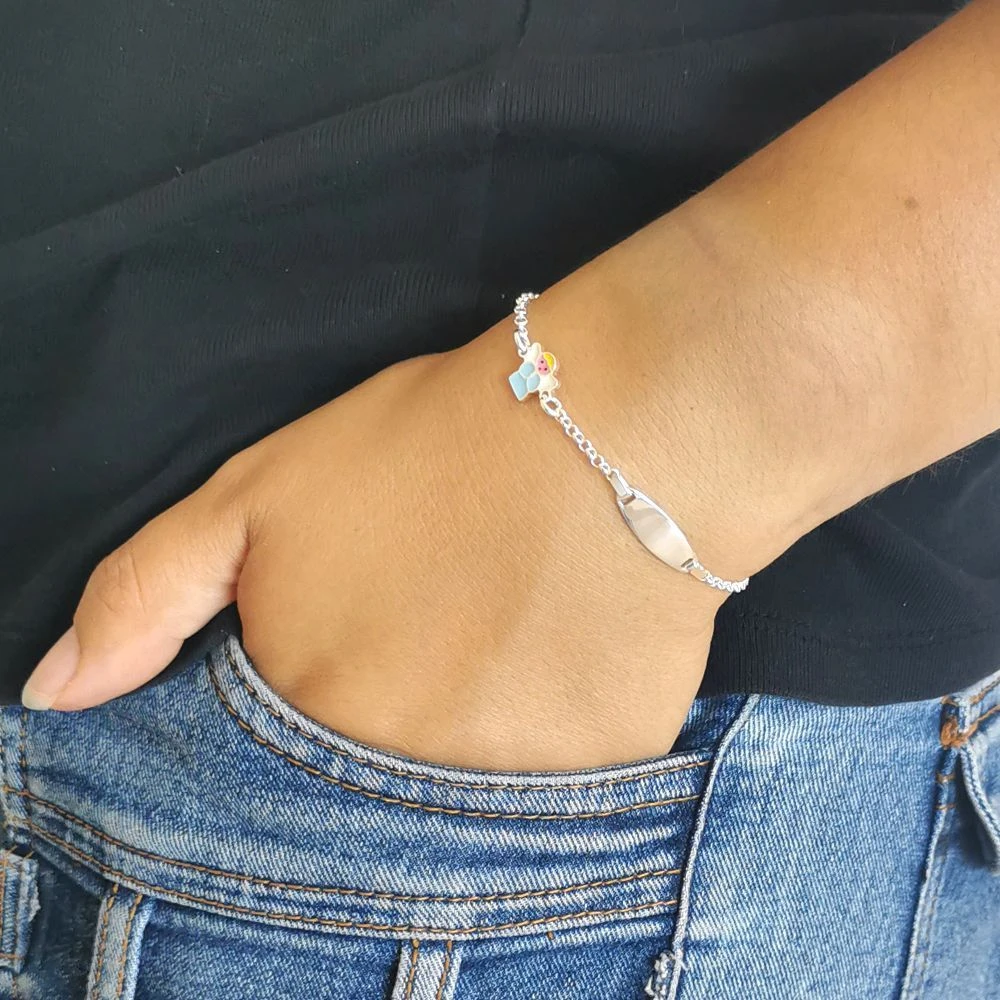 Gourmette Argent Ange Personnalisée - 2511 – Image 2