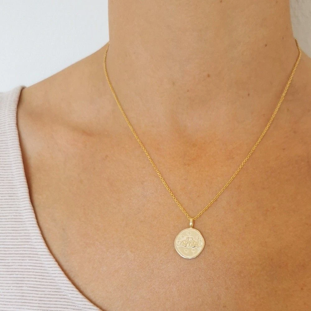 Médaille Gémeaux Plaqué Or Personnalisée - 2677 – Image 2