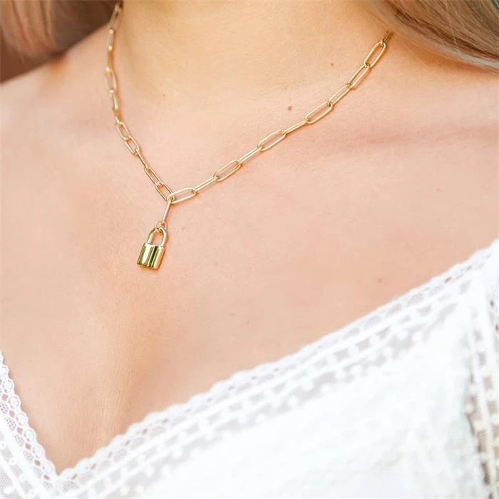 Collier Cadenas Acier Doré Personnalisé - 2619 – Image 2