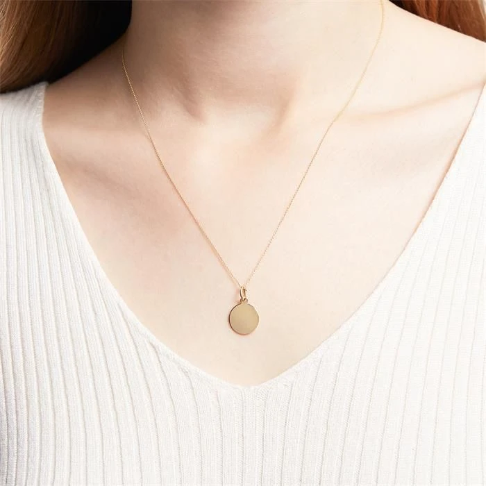 Pendentif Rond Argent Doré Personnalisé - 0915 – Image 2