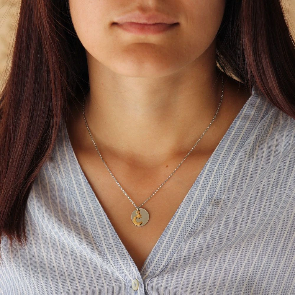 Pendentif Acier Lune Doré Personnalisé - 2147 – Image 2