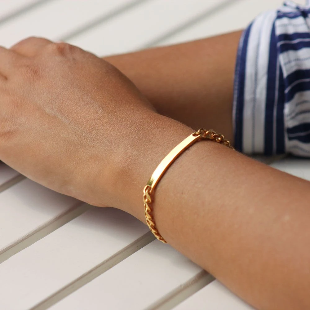 Gourmette Acier Dorée Personnalisée - 2157 – Image 2