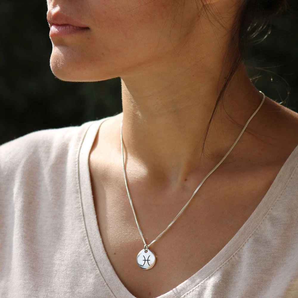 Pendentif Astro Poissons Argent Personnalisé - 2170 – Image 2