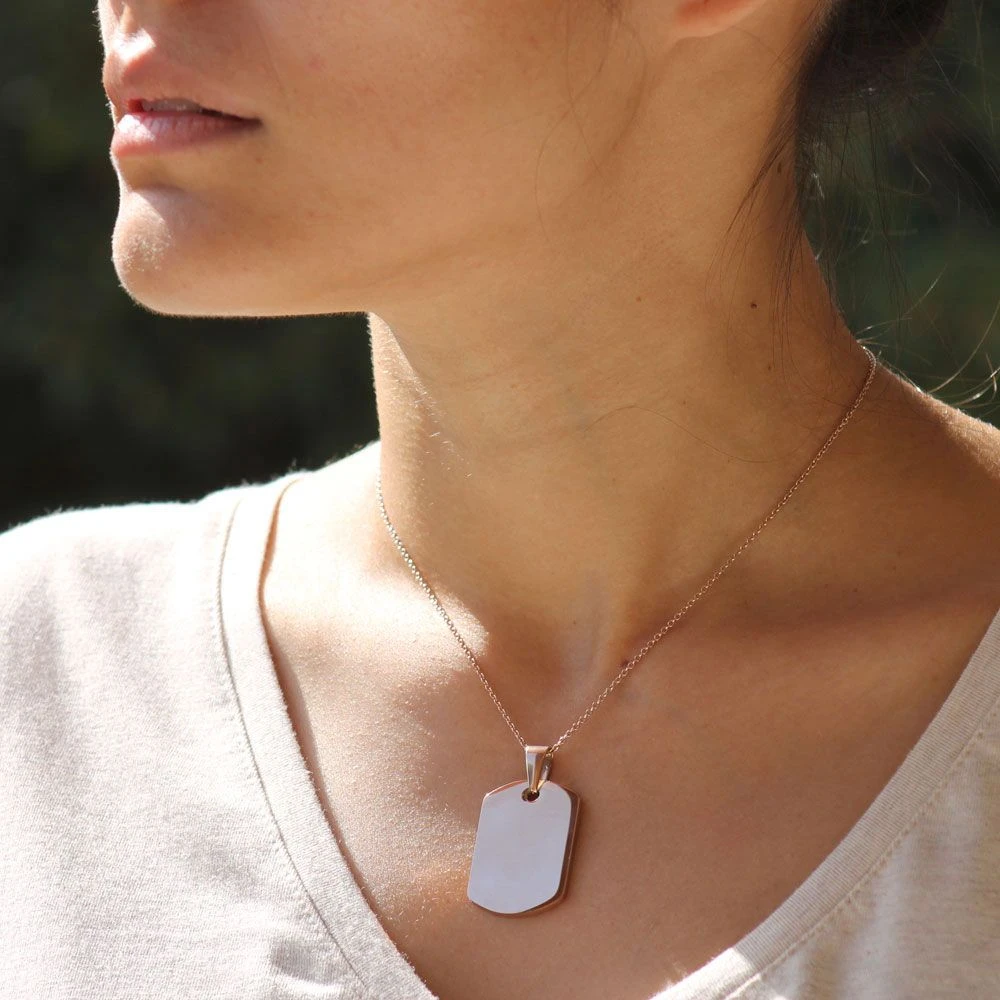 Pendentif Dogtag Acier Rosé Personnalisé - 2199 – Image 2