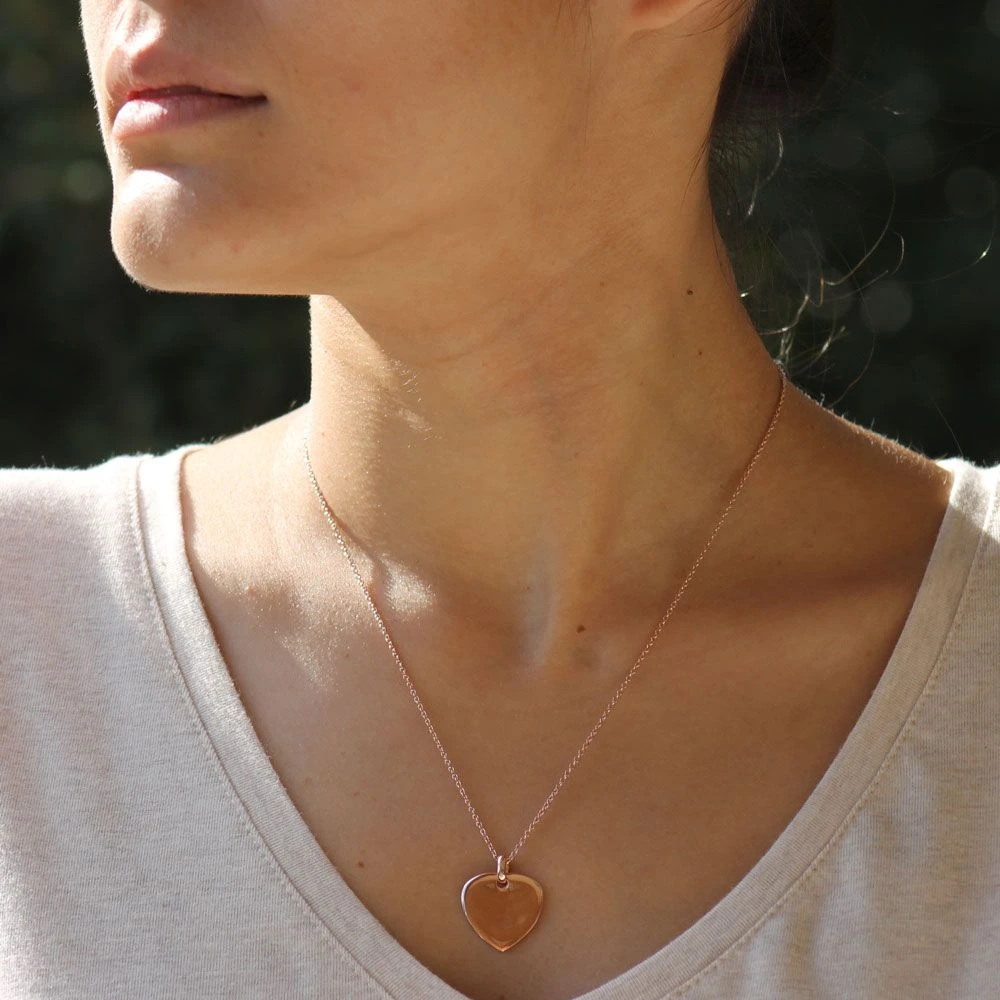 Pendentif Coeur Plaqué Or Rose Personnalisé - 2355 – Image 2
