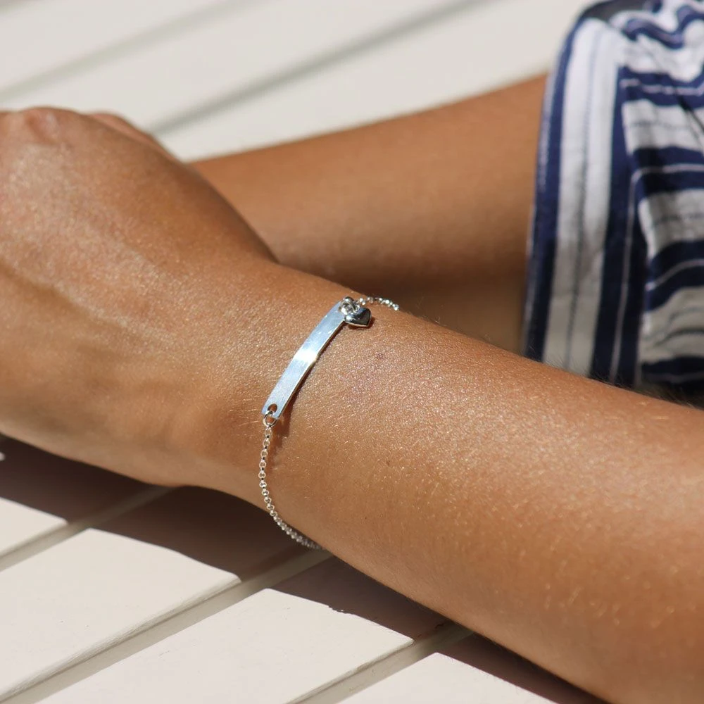 Gourmette Argent Coeur Personnalisée - 2313 – Image 2