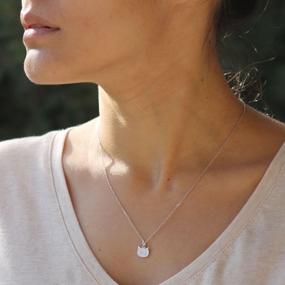 Pendentif Chat émaillé Blanc Personnalisé - 2335 – Image 2