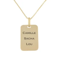 Pendentif Plaque En Plaqué Or Personnalisé - 2427