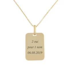 Pendentif Plaque En Plaqué Or Personnalisé - 2428