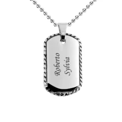 Pendentif Dogtag Acier Personnalisé - 2296