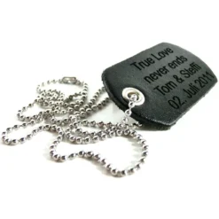 Pendentif Cuir Noir Personnalisé - 2043