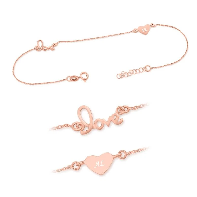 Chaîne De Cheville Argent Rosée Personnalisée - 2181 – Image 3