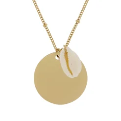 Collier Coquillage Acier Doré Personnalisé - 2389