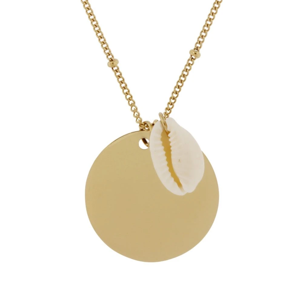 Collier Coquillage Acier Doré Personnalisé - 2389