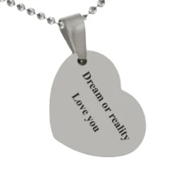 Pendentif Cœur Acier Personnalisable - 2381