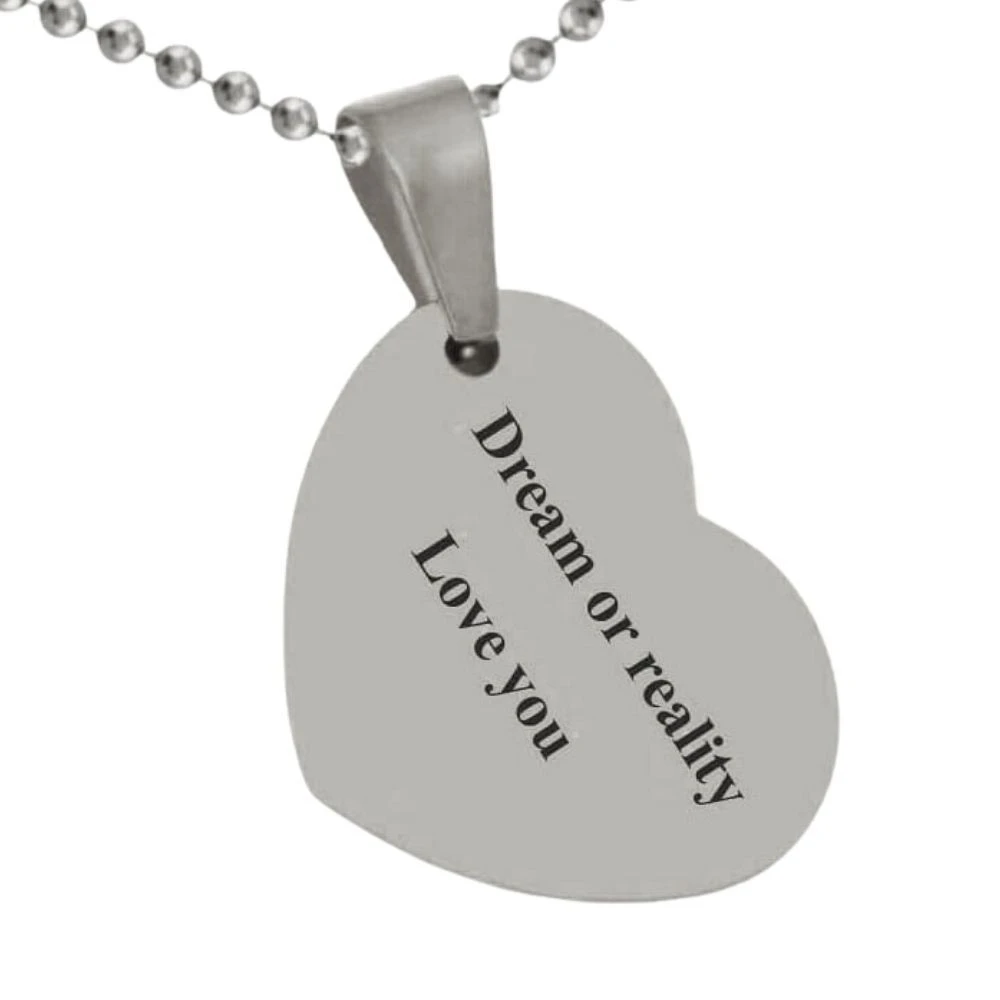 Pendentif Cœur Acier Personnalisable - 2381