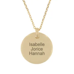 Pendentif Rond Plaqué Or Personnalisé - 2358