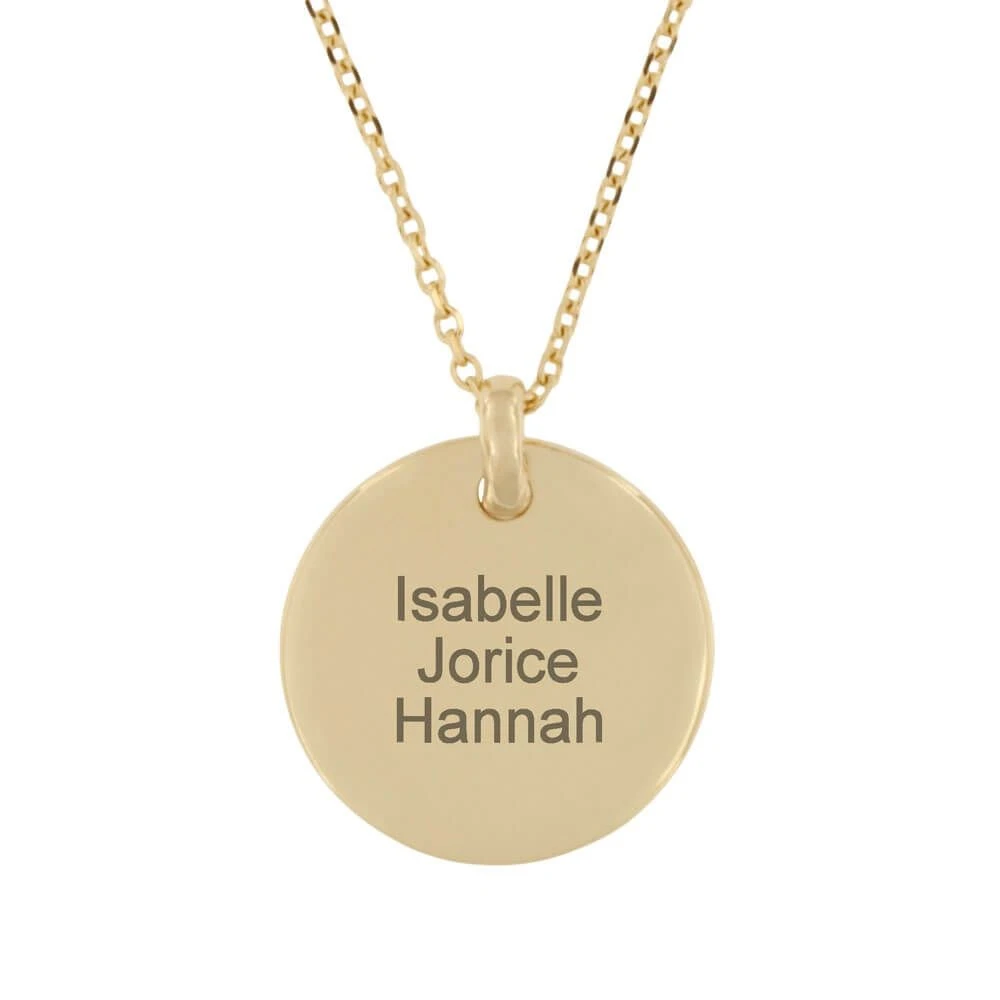 Pendentif Rond Plaqué Or Personnalisé - 2358