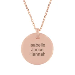 Pendentif Rond Plaqué Or Rose Personnalisé - 2359