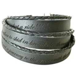 Bracelet Cuir Noir Multi-tours Personnalisé - 2010