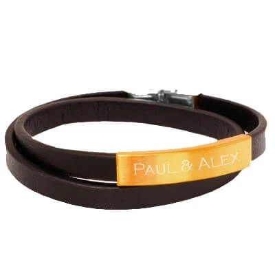 Bracelet Cuir Noir Personnalisé -1912 – Image 3