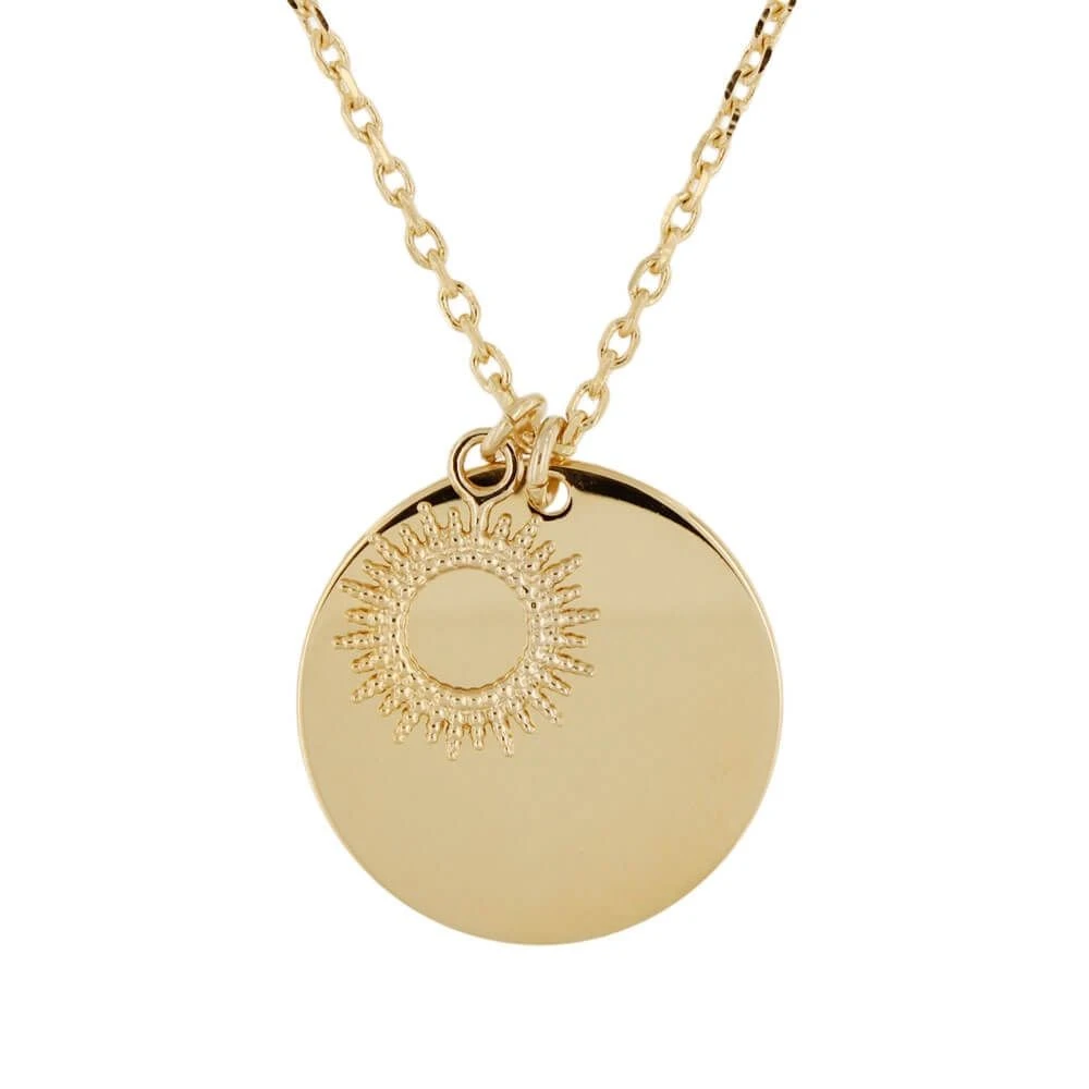 Pendentif Soleil Plaqué Or Personnalisé - 2342
