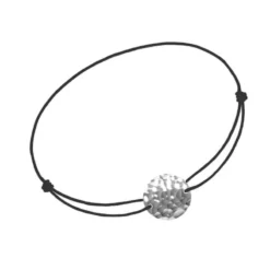 Bracelet Cordon Disque Argent Personnalisé - 2185
