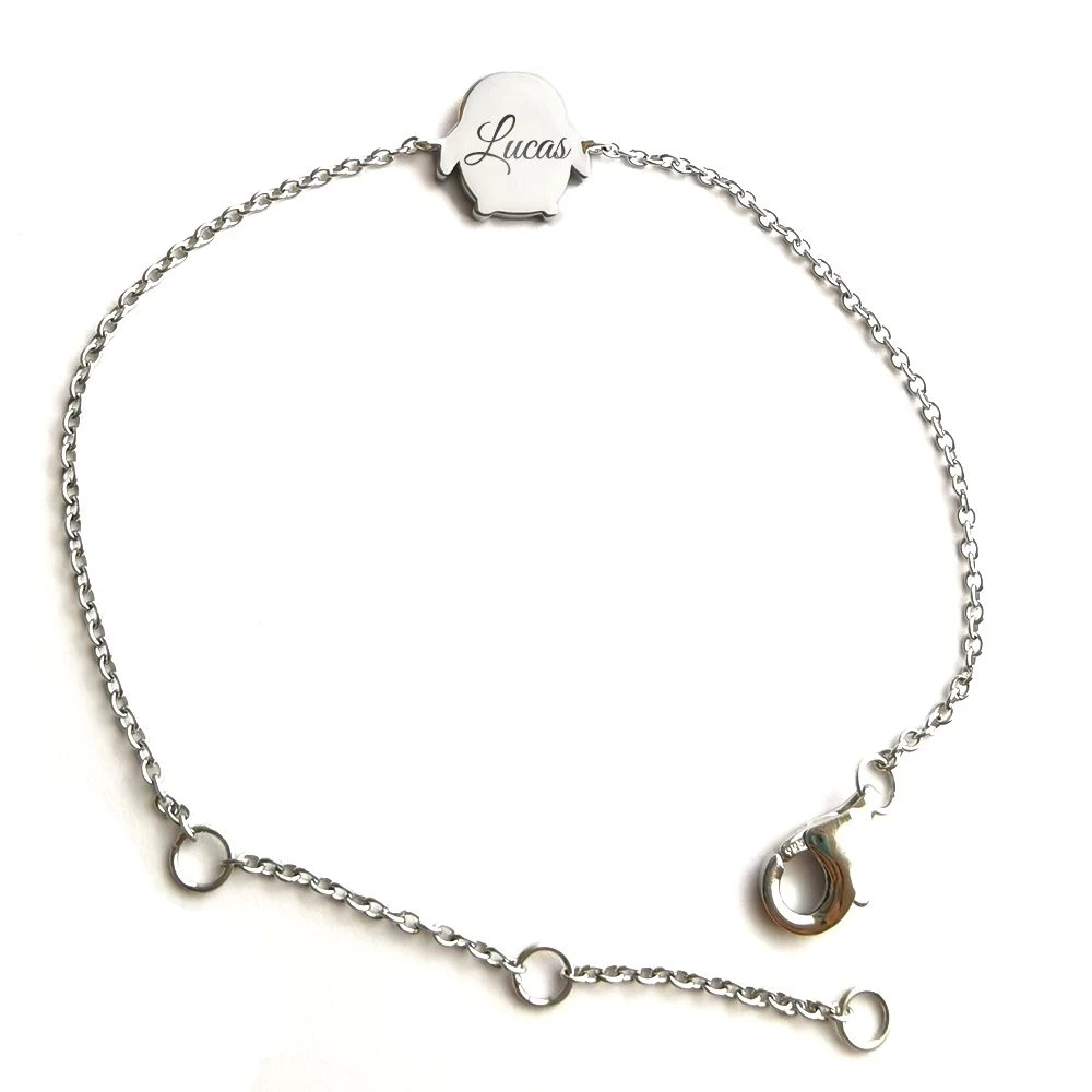 Bracelet Pingouin Argent Personnalisé - 2453 – Image 3