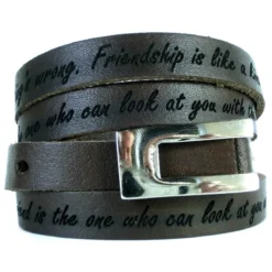 Bracelet Cuir Marron Multi-tours Personnalisé - 0943