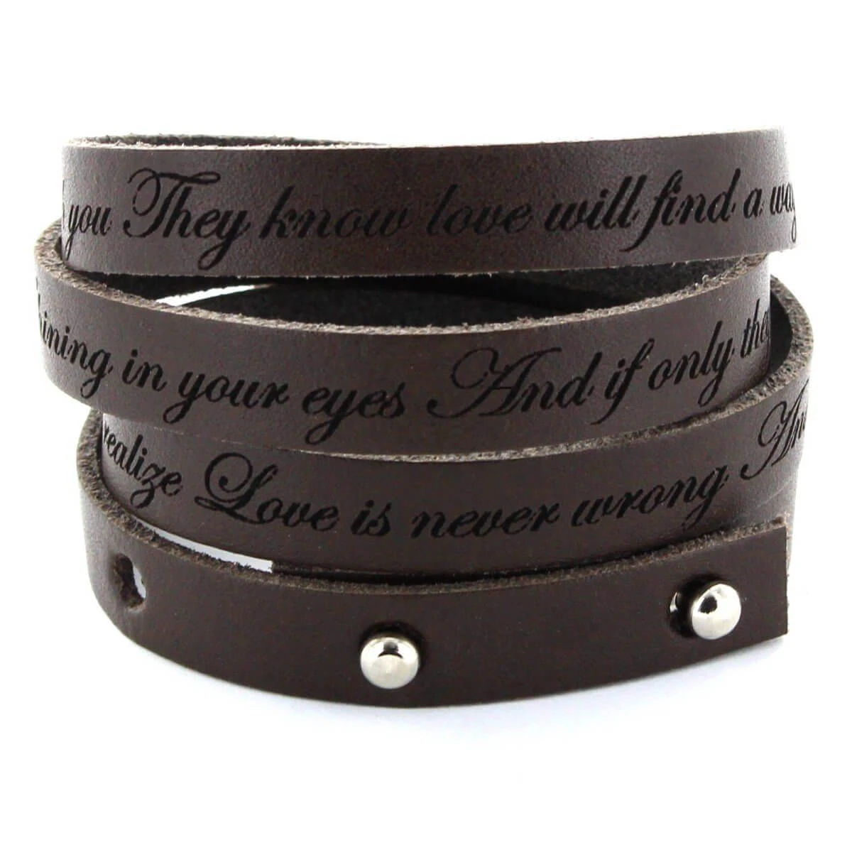 Bracelet Cuir Marron Multi-tours Personnalisé - 1949