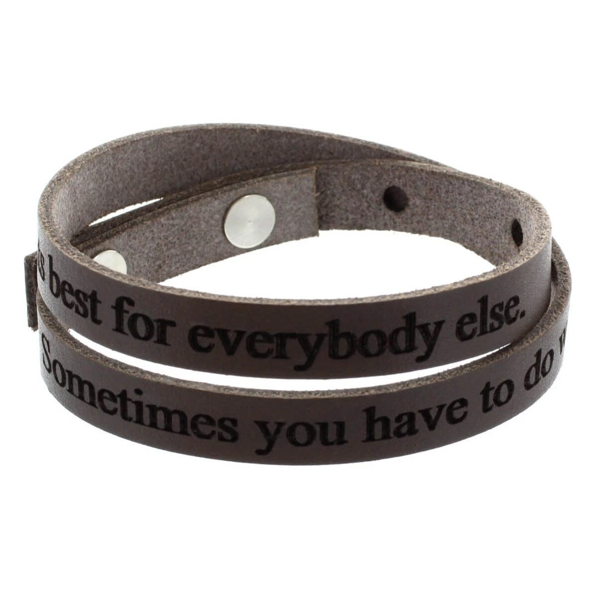 Bracelet Cuir Marron Multi-tours Personnalisé - 1969