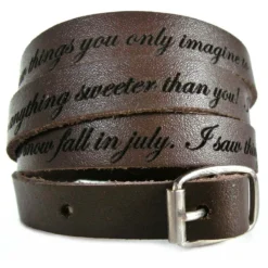 Bracelet Cuir Marron Multi-tours Personnalisé - 1988