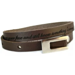 Bracelet Cuir Marron Multi-tours Personnalisé - 1220