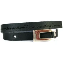 Bracelet Cuir Noir Multi-tours Personnalisé - 1222