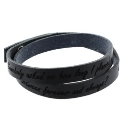 Bracelet Cuir Noir Multi-tours Personnalisé - 1966