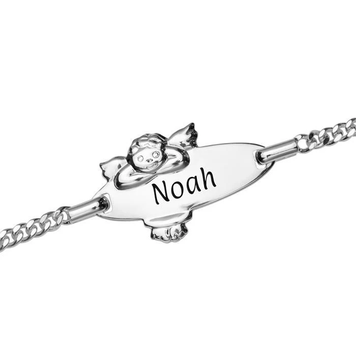 Gourmette Argent Ange Personnalisée - 0220 – Image 3