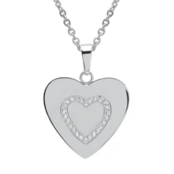 Pendentif Coeur Acier Personnalisé - 1245