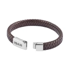 Bracelet Cuir Marron Personnalisé - 1743