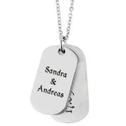 Pendentifs Duo Dogtags Acier Personnalisés - 1833