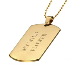 Pendentif Dogtag Acier Doré Personnalisé - 1975