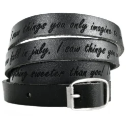 Bracelet Cuir Noir Multi-tours Personnalisé - 1987