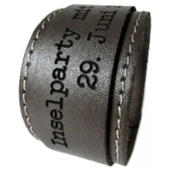 Bracelet Cuir Marron Personnalisé - 1980