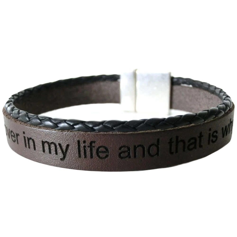 Bracelet Cuir Marron Personnalisé - 2015