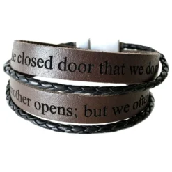 Bracelet Cuir Marron Multi-tours Personnalisé - 2013